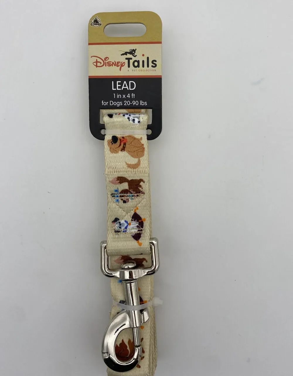 Disney Parks Tails Happy Dogs 4 Feet Lead Leash Dog 20-90Lbs w Pluto Dug Lady